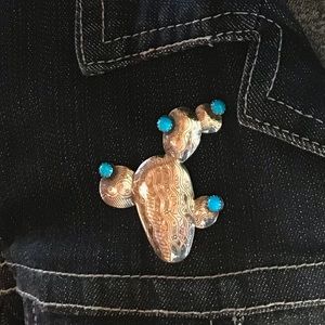 Cactus brooch Sterling silver